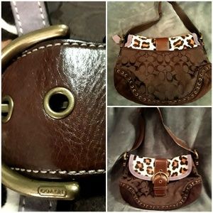 Coach suede animal print purse in EUC
